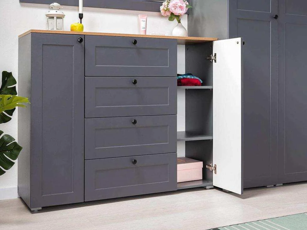 Остин Комод 16.221 Серый графит/Дуб Вотан