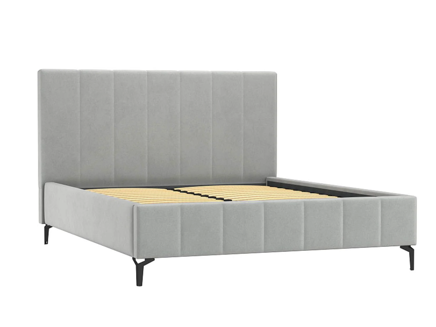 Брэнда кровать 1800 микровелюр дым