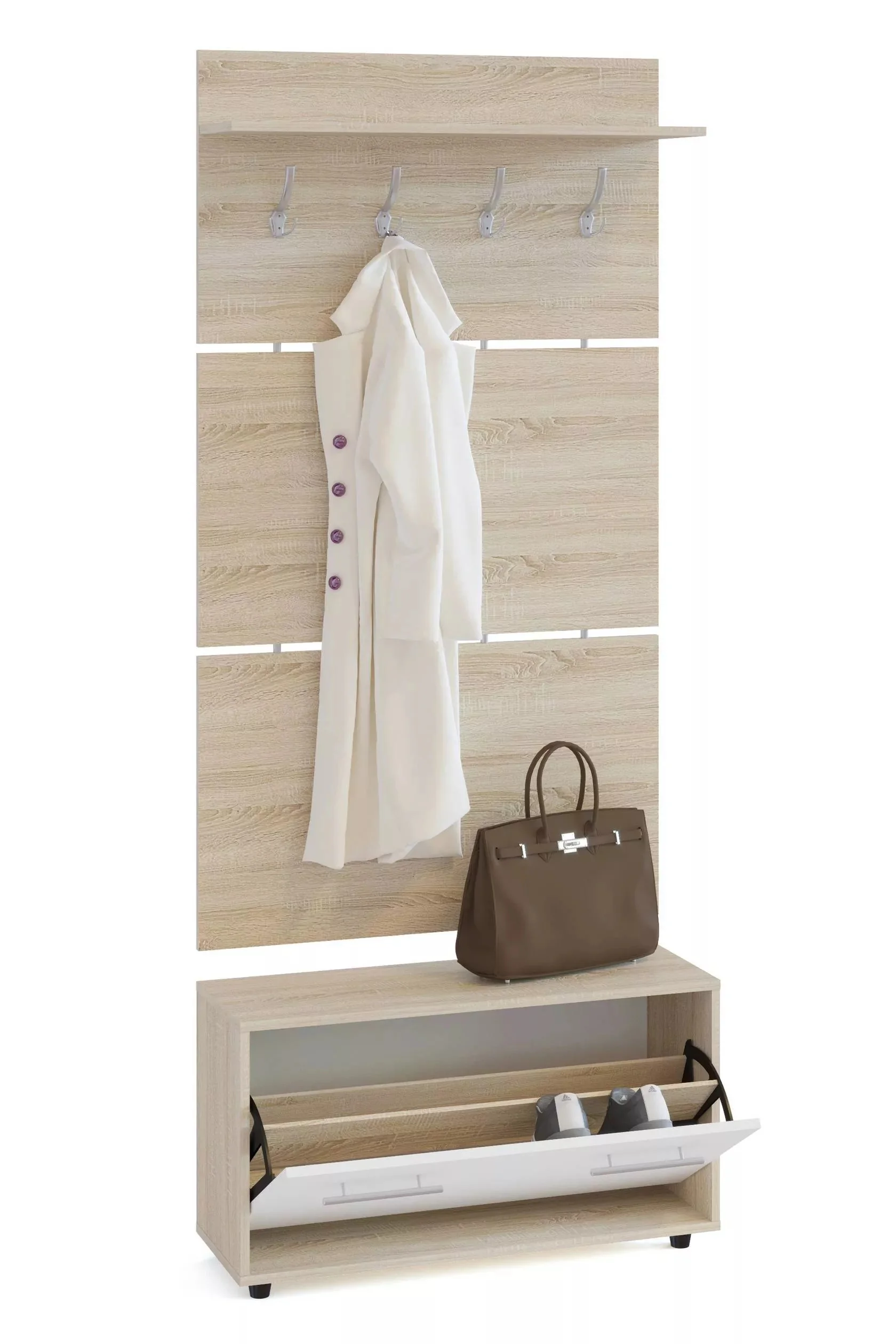 Прихожая ТП-3 + ВШ-3 Дуб Сонома / Белый