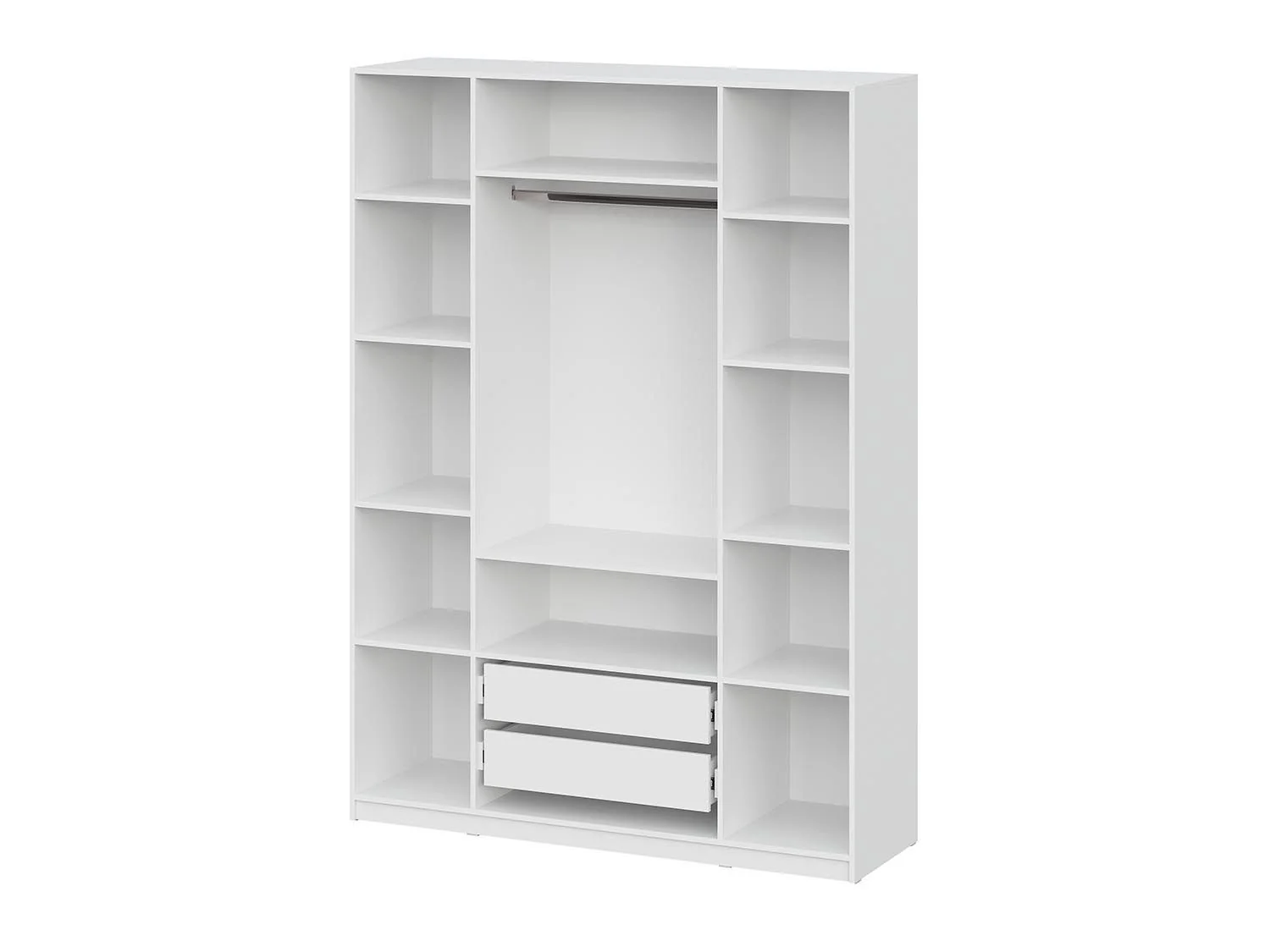 ШК 5 шкаф 1600 + антресоль + полки 1 комплект + ящики 1 комплект / Белый