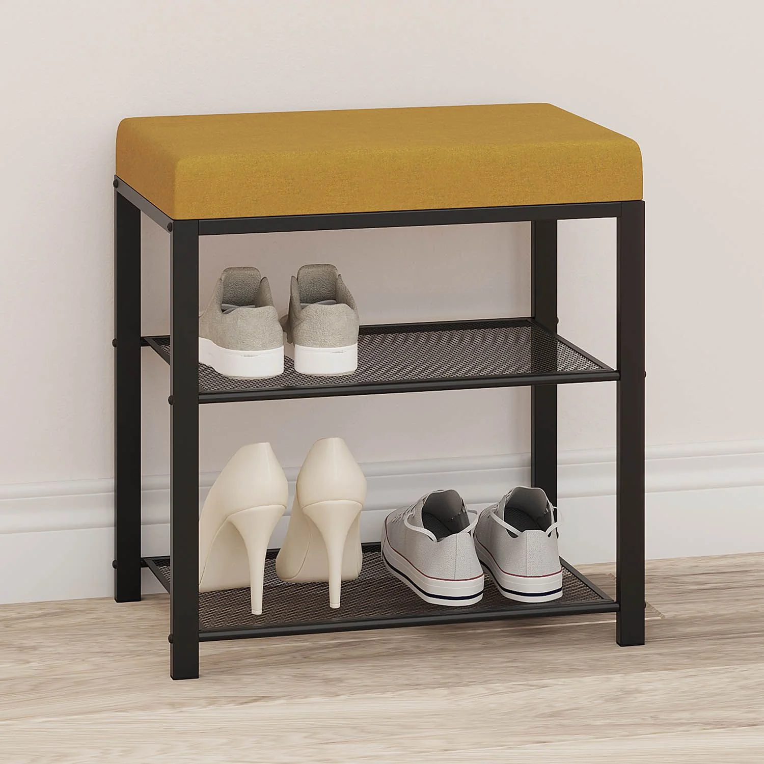 Банкетка Торонто 13S черный / горчичный