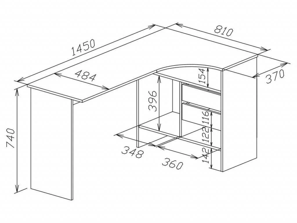 Письменный Стол СПМ-25 Правый Бетон