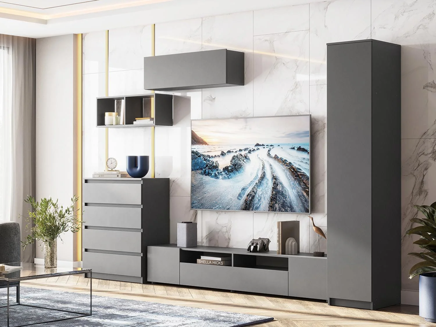 Гостиная Денвер 1 / Графит серый