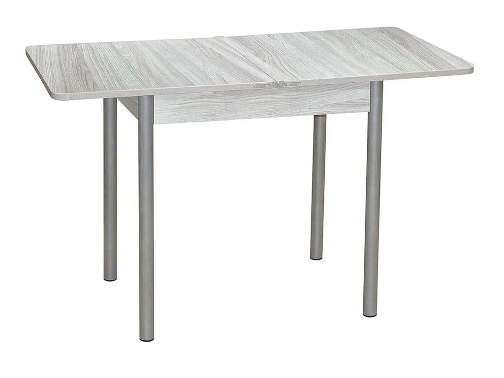 Эко 80х60 стол обеденный раскладной / Ясень светлый/металлик