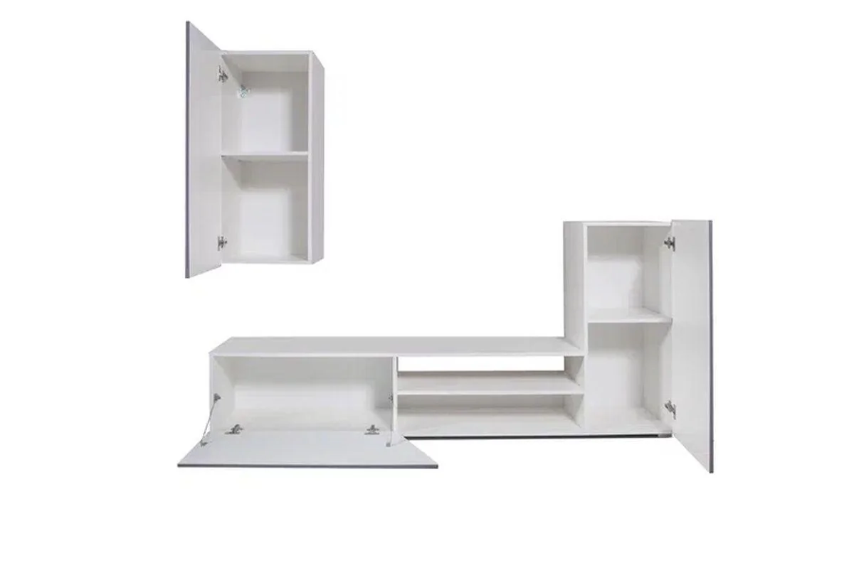 Стенка Прага-6 Белый/Белый софт