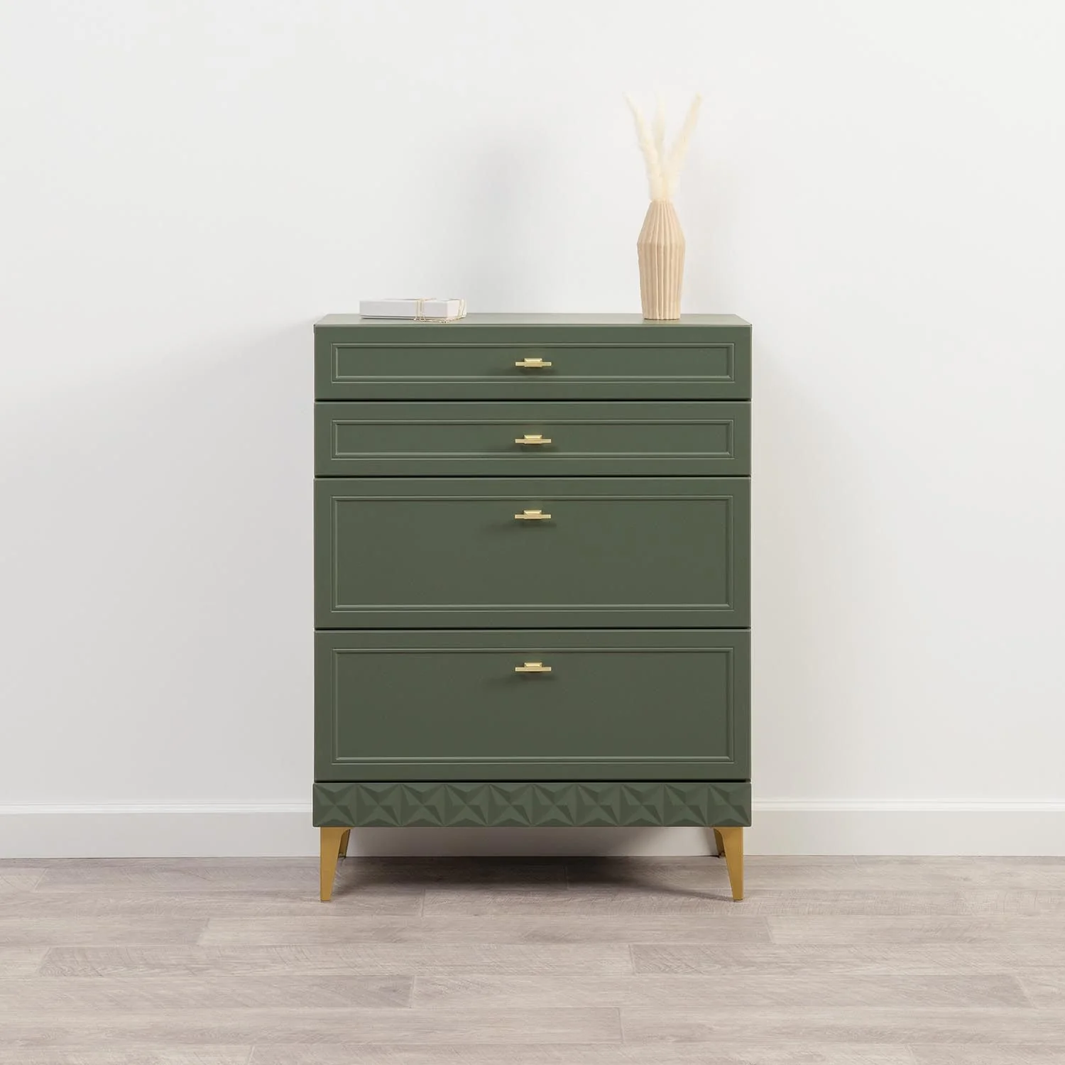 Марион комод 16.249 Дымчатый зеленый / Олива шагрень