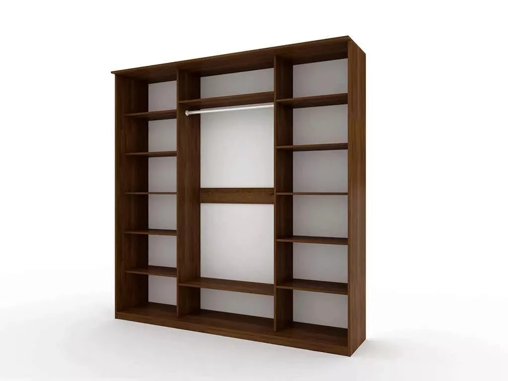 Шкаф купе Модерн 2362х600 4-х дверный 3-х секционный зеркальный с пескоструем №1 венге