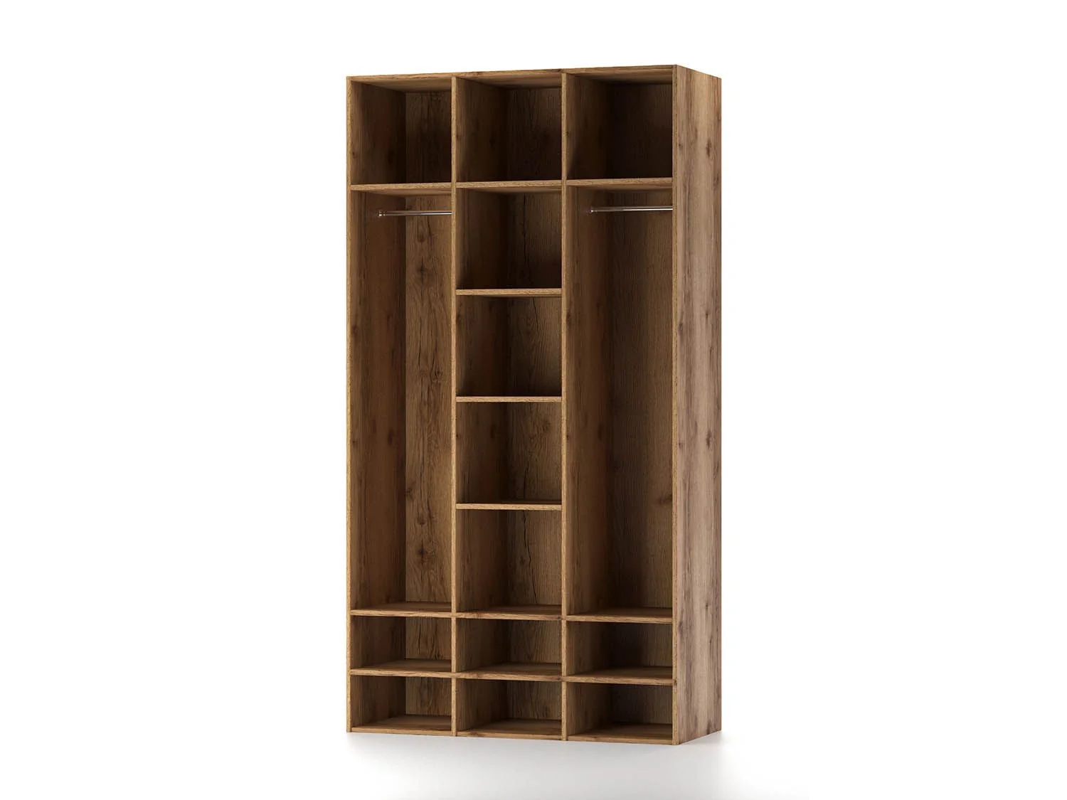 Харди шкаф трехдверный со стеклом Дуб Делано Темный / Супермат Джелато