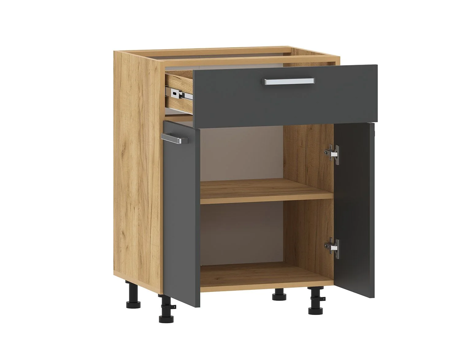 Борги 100.09 тумба кухонная (600) Дуб Крафт золотой / Антрацит