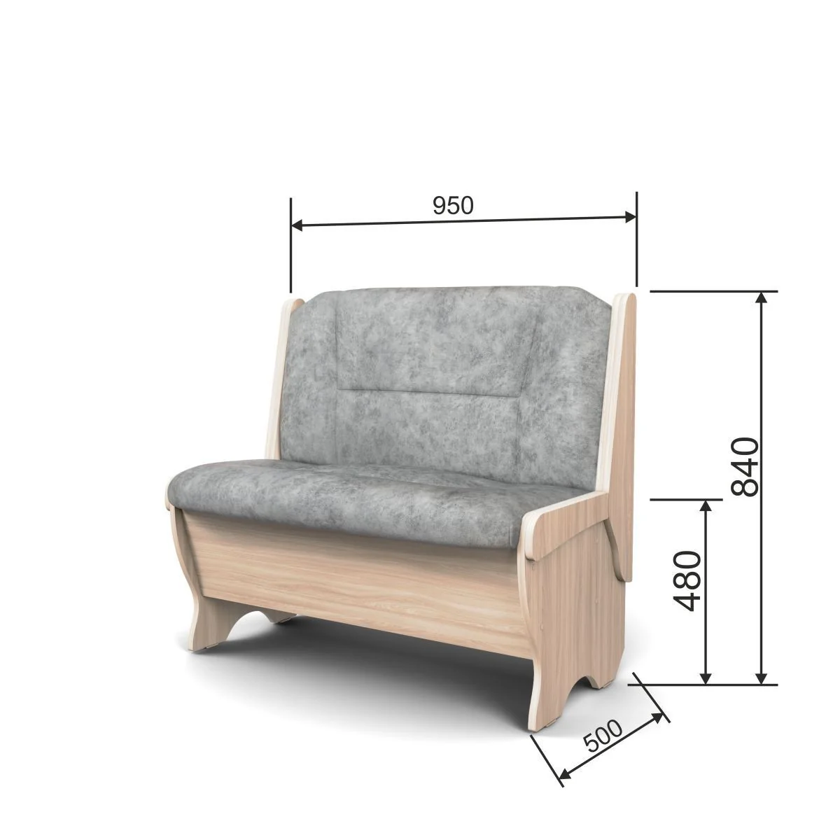 Скамья Лотос 950 ясень светлый/графит