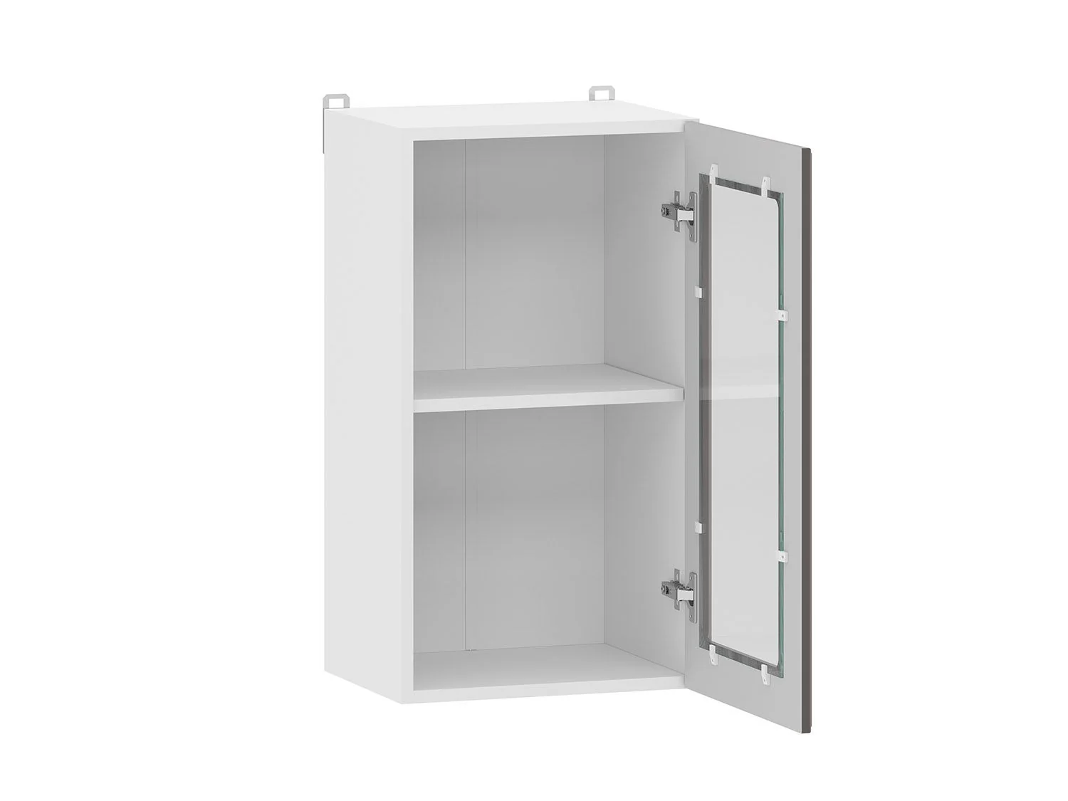 Вокс 100.30 400 шкаф навесной витрина / Белый/Графит