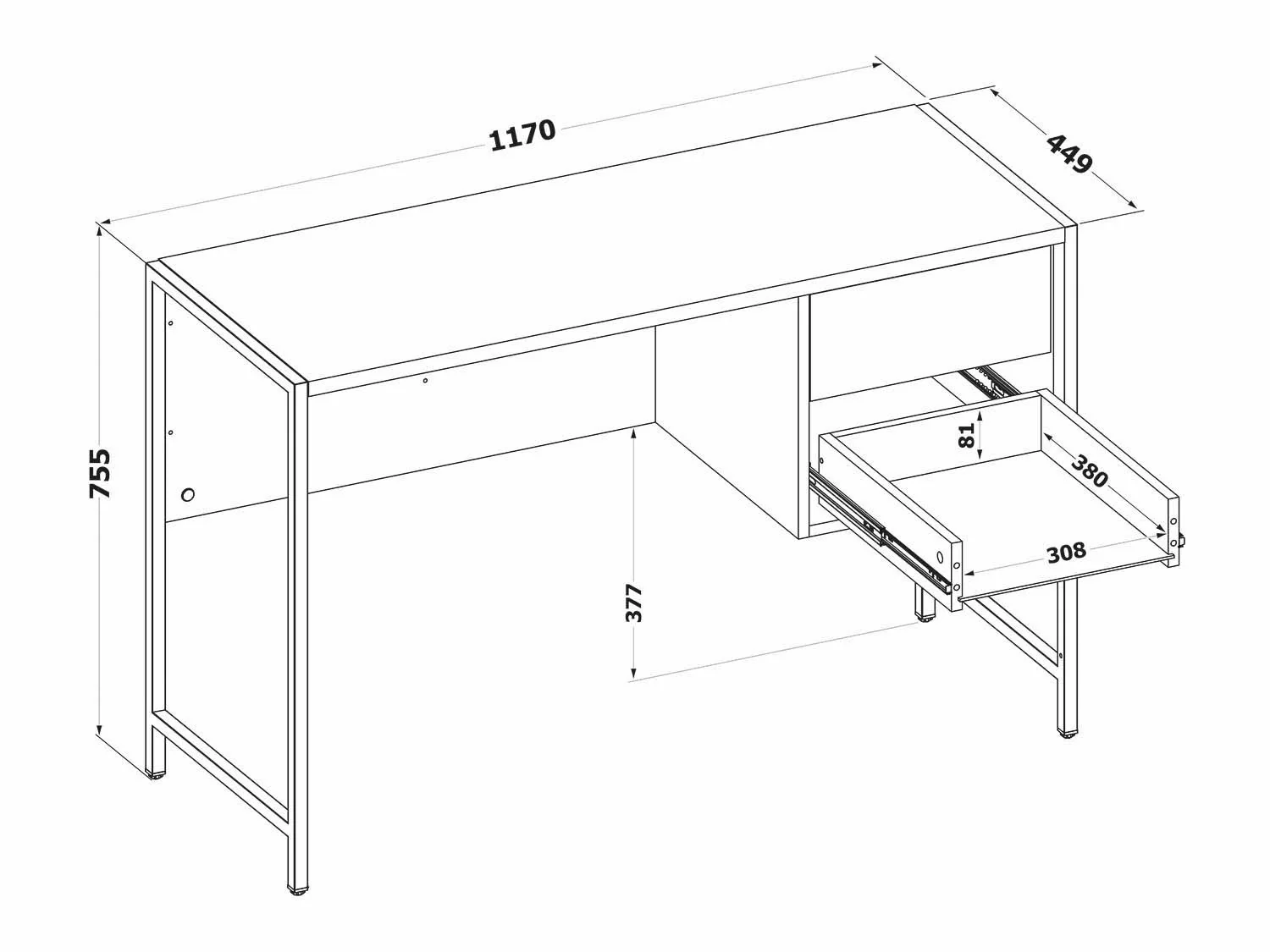 СПМ-404 Стол письменный Дуб Делано