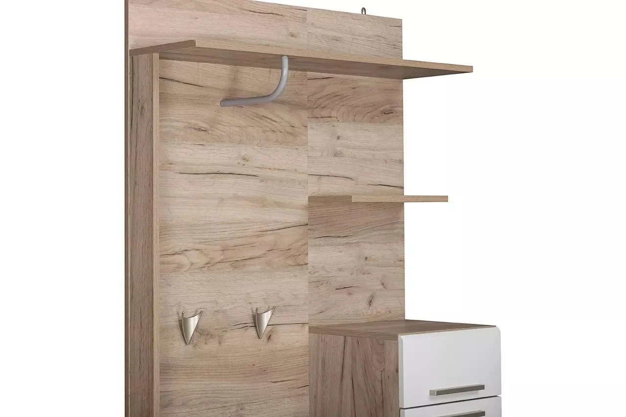 Лайн Шкаф 10.16 Дуб серый/Белый глянец