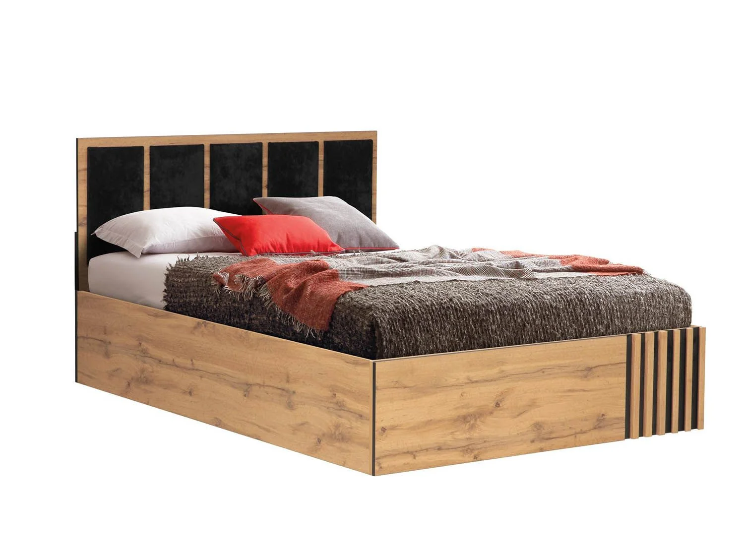 Кровать 1600 с под. механизмом Либерти 51.21  Дуб вотан/Черный