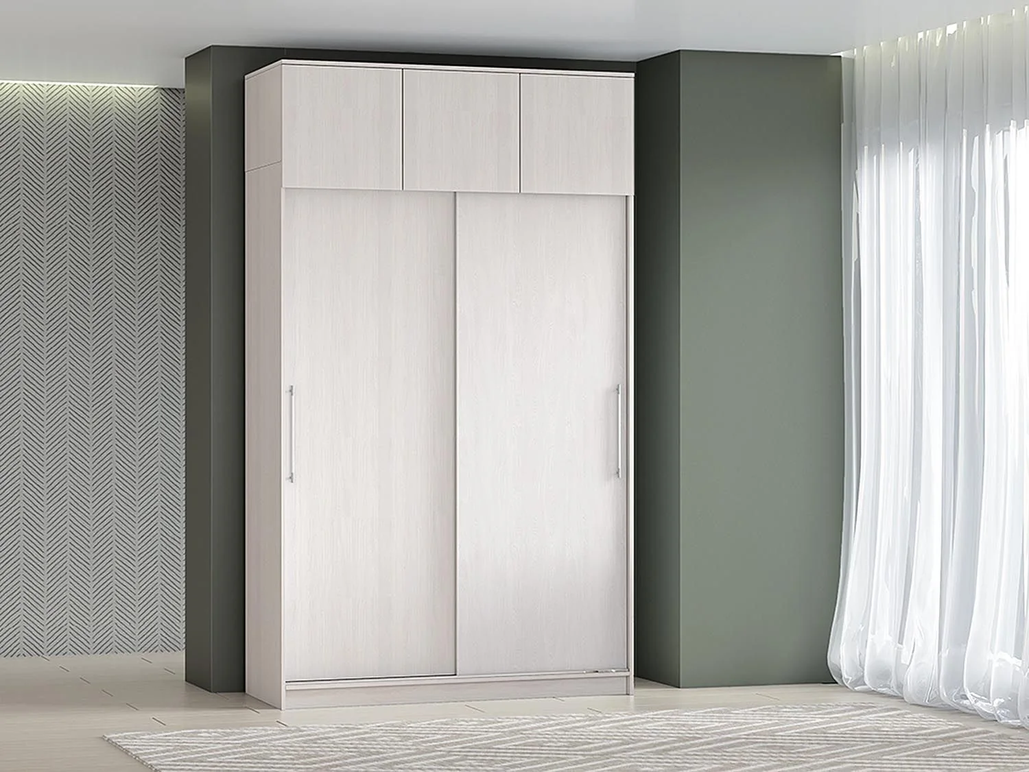 Шкаф-купе арт. 007 1,5 м антресоль / Ясень анкор светлый