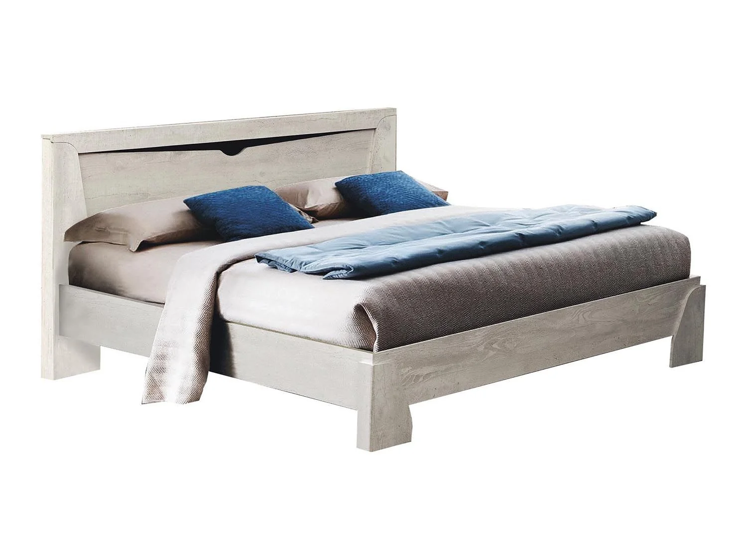 Кровать 1400 Лючия 33.08-01 с настилом Бетон пайн белый/венге