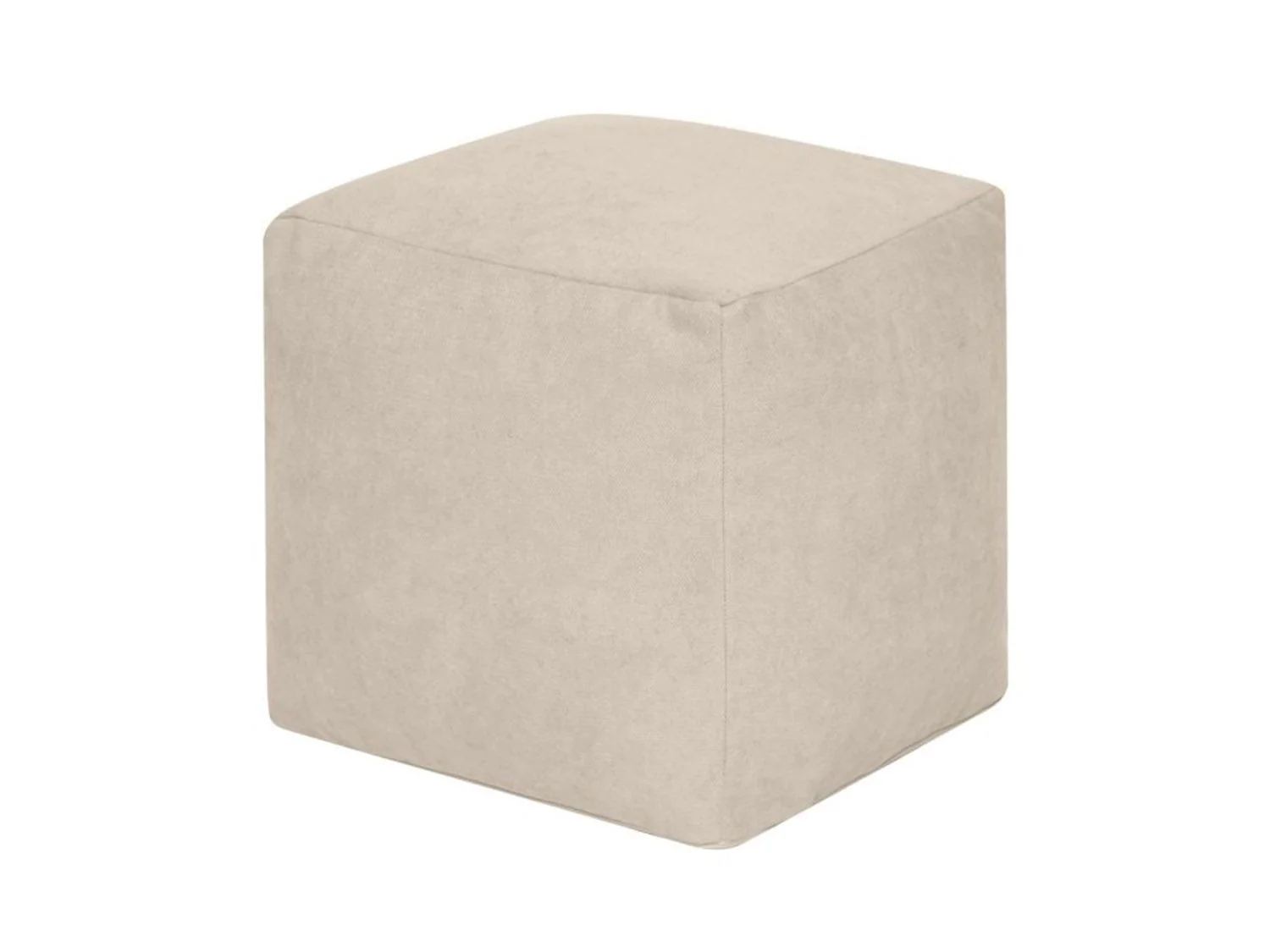 Пуф Куб велюр светло-бежевый