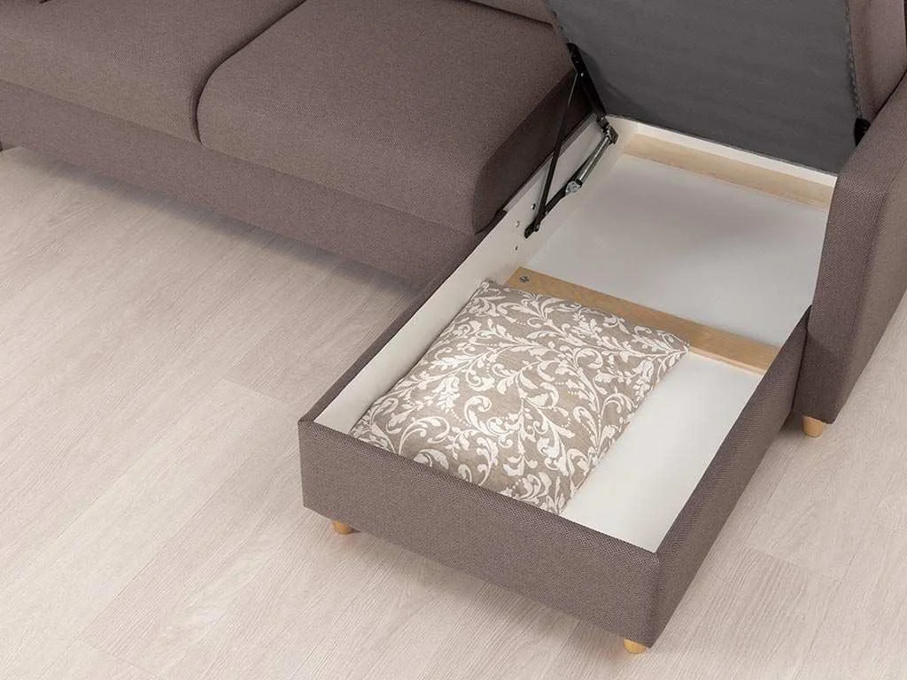 Дилан диван-кровать угловой ТД 421 Сага браун