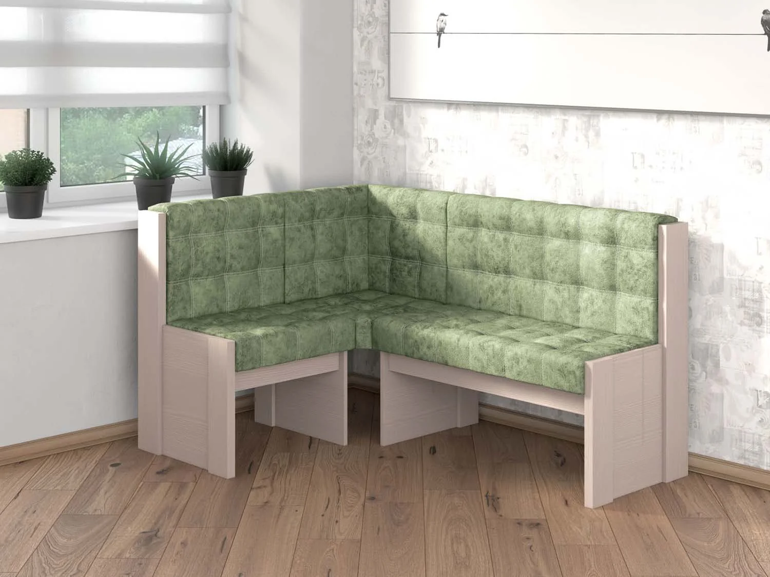 Скамья угловая Квадро / Бодега светлый/Мохито