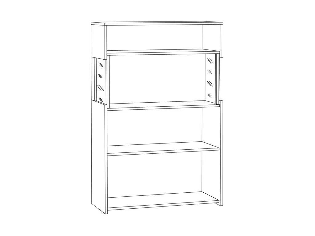 Трувор комод с витриной 13.306 Дуб Гранж Песочный/Интра