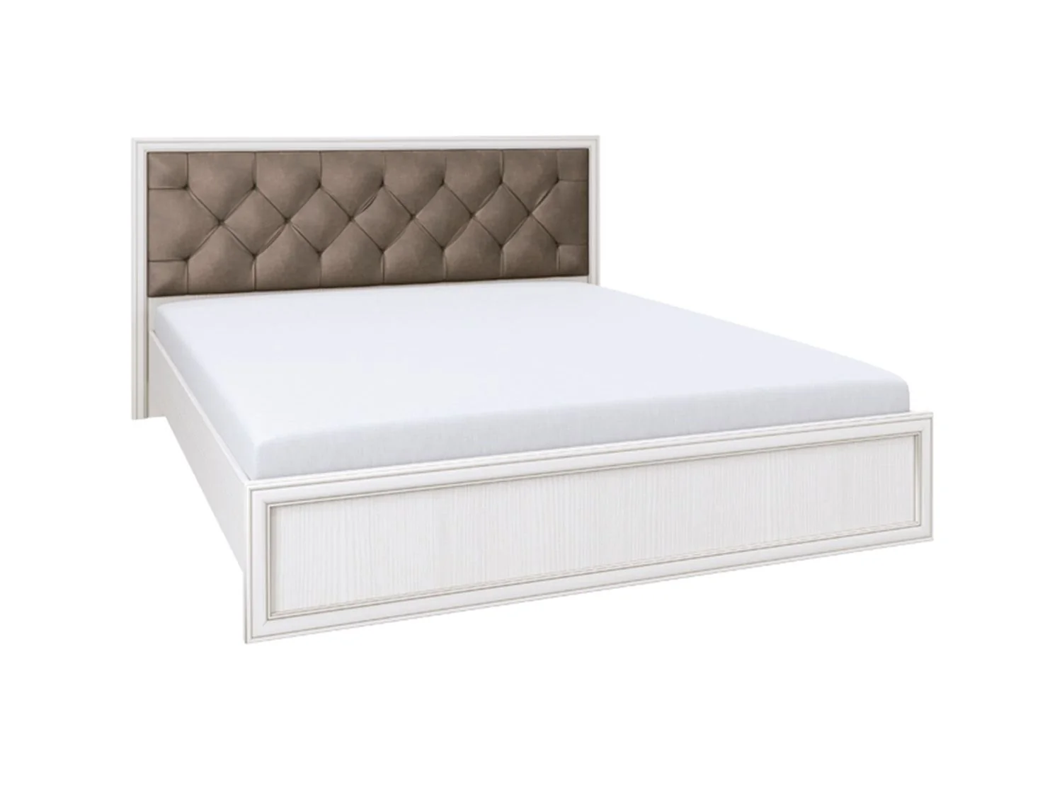 Кровать двуспальная 06.121-01 Габриэлла (1400) с ортопедическим основанием вудлайн кремовый/сандал белый