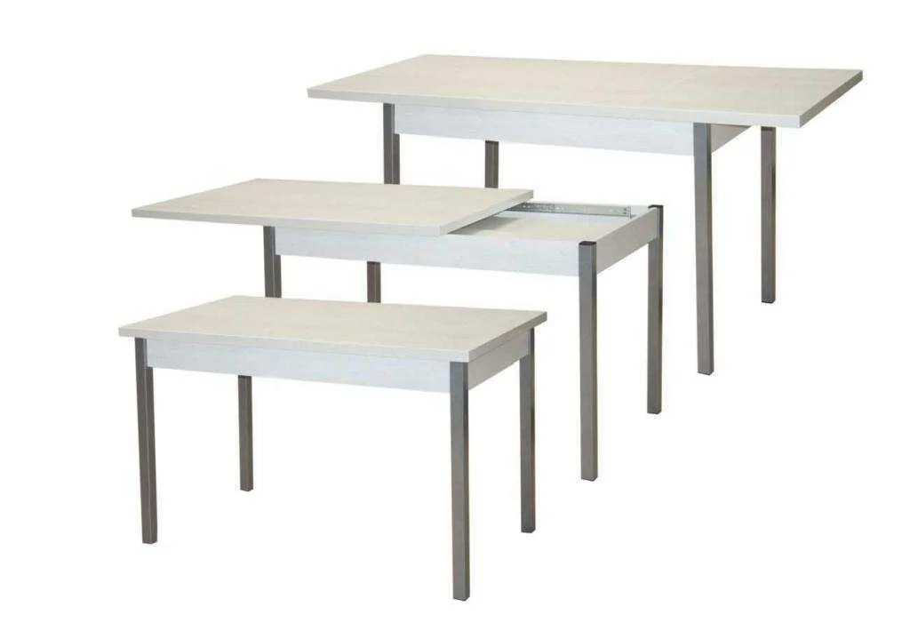 Стол обеденный Бродвей Бетон белый / металлик
