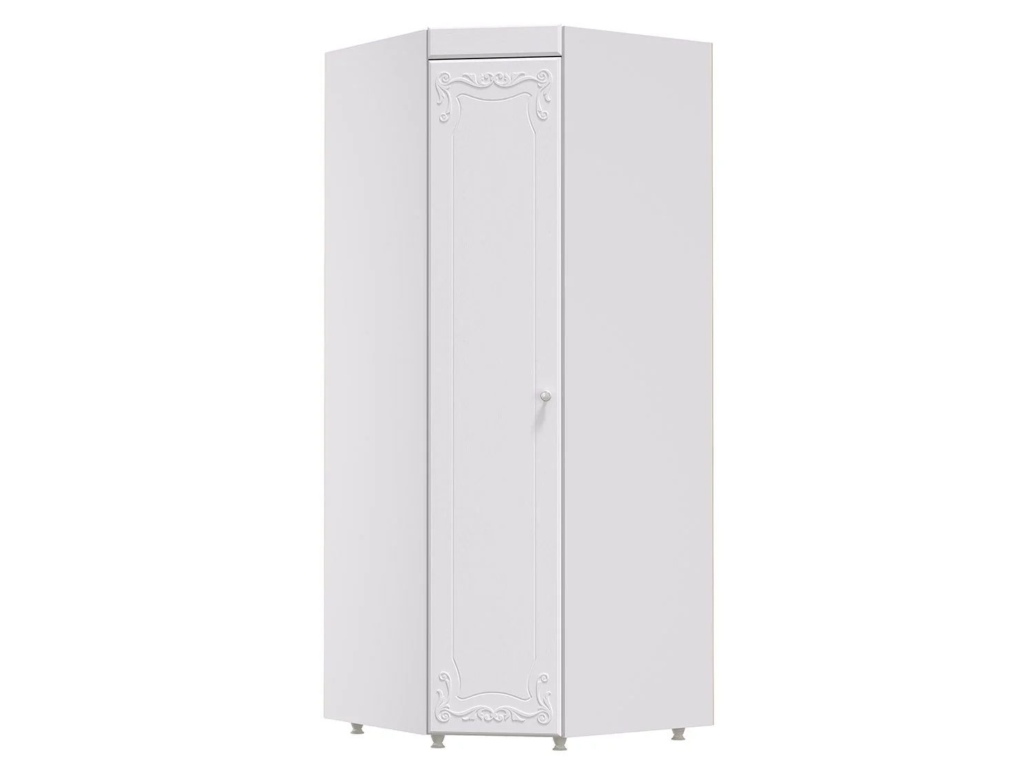 Шкаф угловой (гл.560) Италия ИТ-67 белое дерево