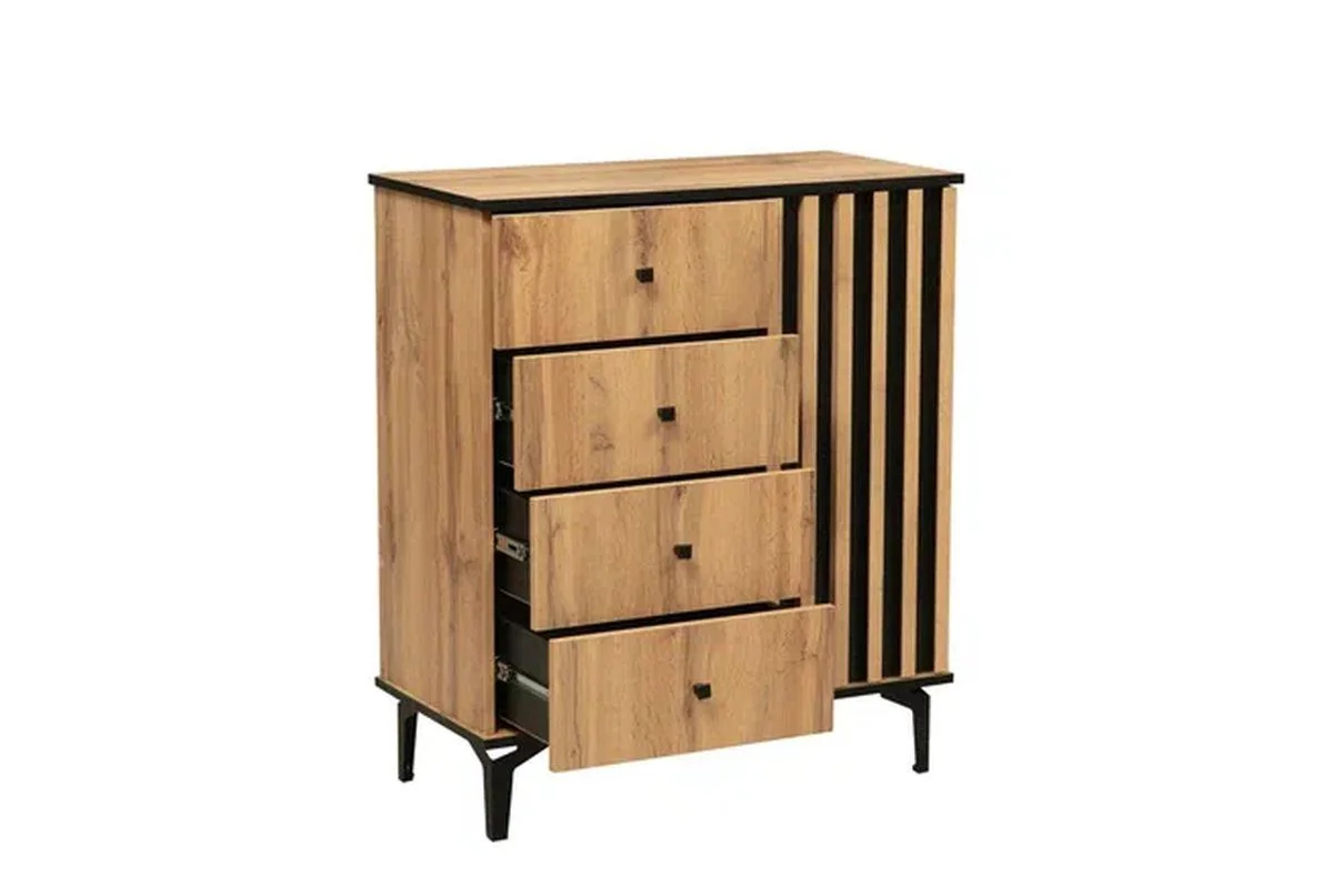 Комод Либерти 51.05 (опора h150) Дуб вотан/Черный