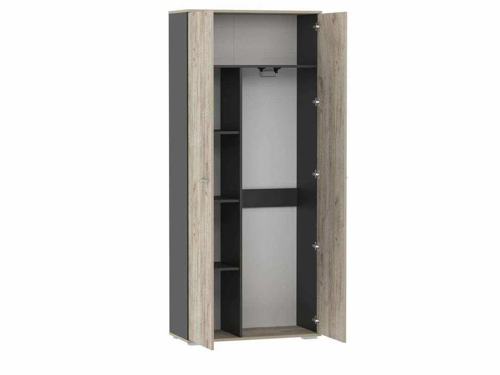 Прихожая Санти-1 Антрацит/Дуб крафт серый