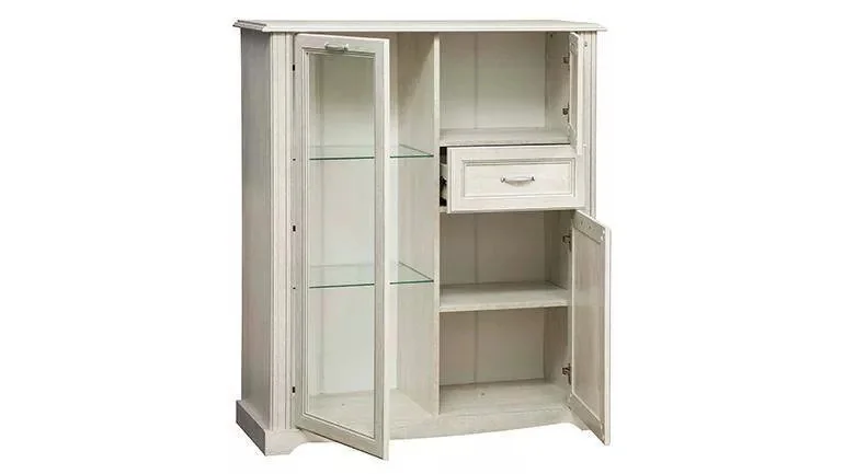 Шкаф комбинированный Сохо 32.09 бетон белый/бетон патина