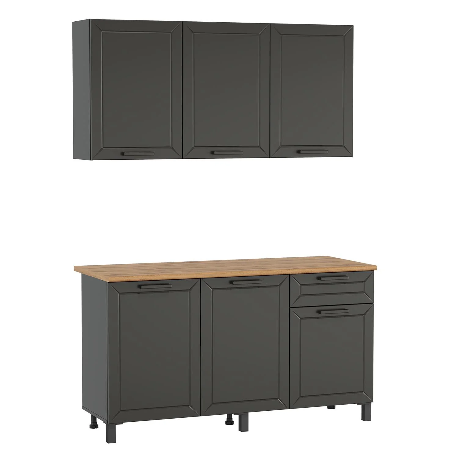 Кухня Мадрид 1500 диамант серый