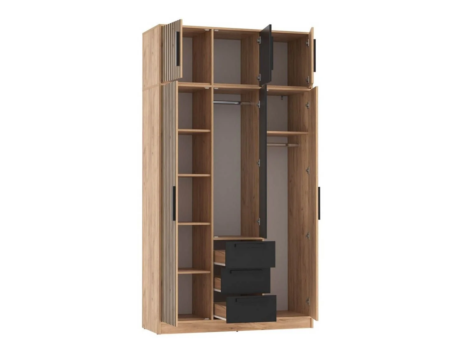 83.08 шкаф для одежды Вегас Дуб золотой / Черный