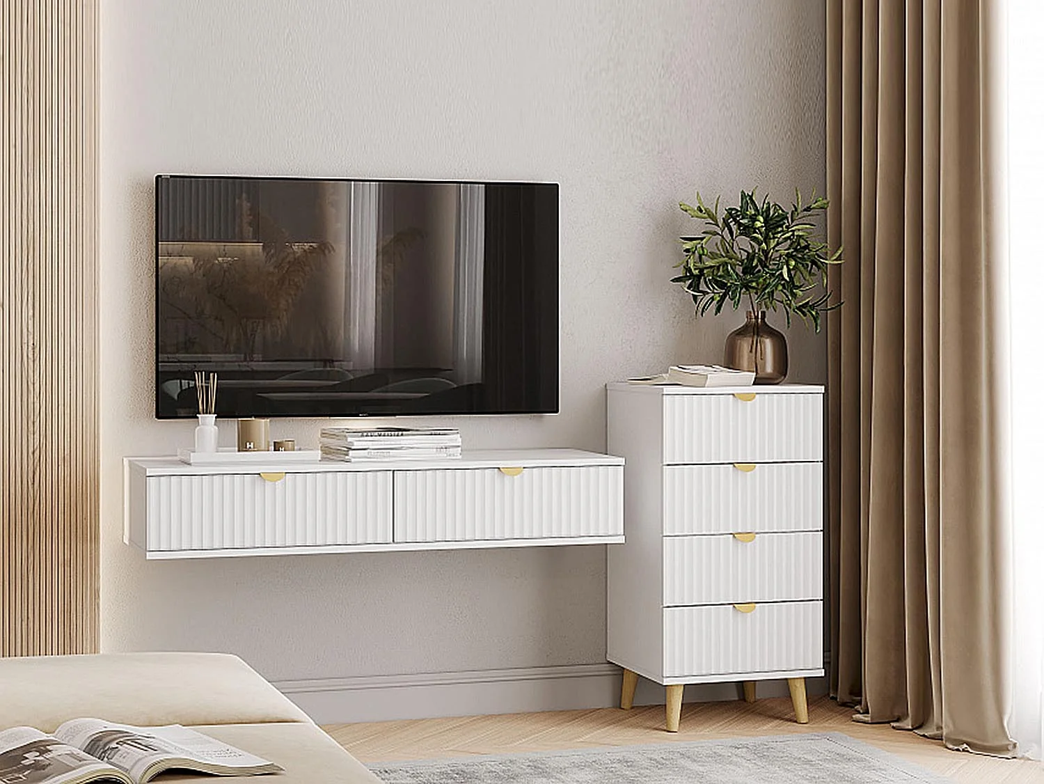 Гостиная Дакота 2 Белый / Меренга