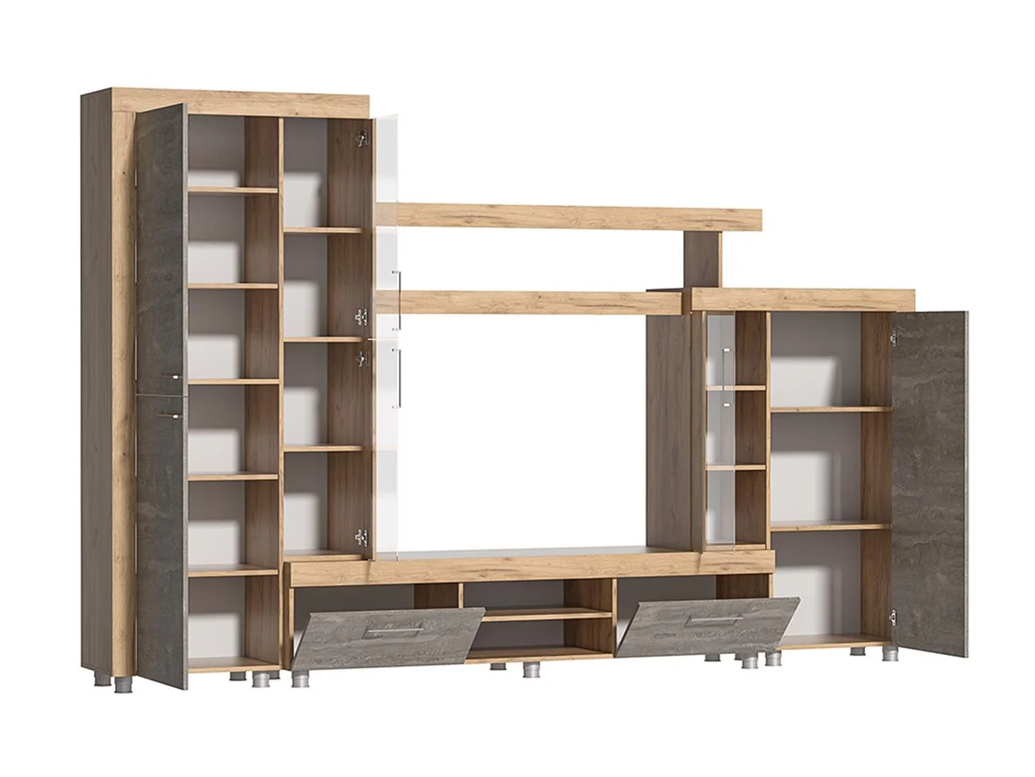 Аллегро 1 гостиная / Дуб золотой/камень темный