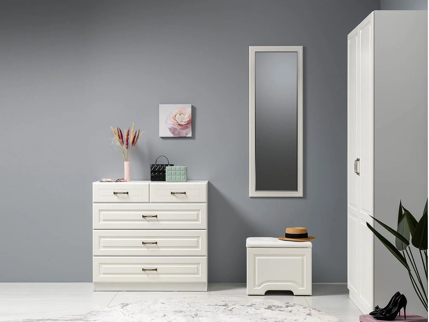 Прихожая Ливерпуль 3 Белый/Ясень ваниль