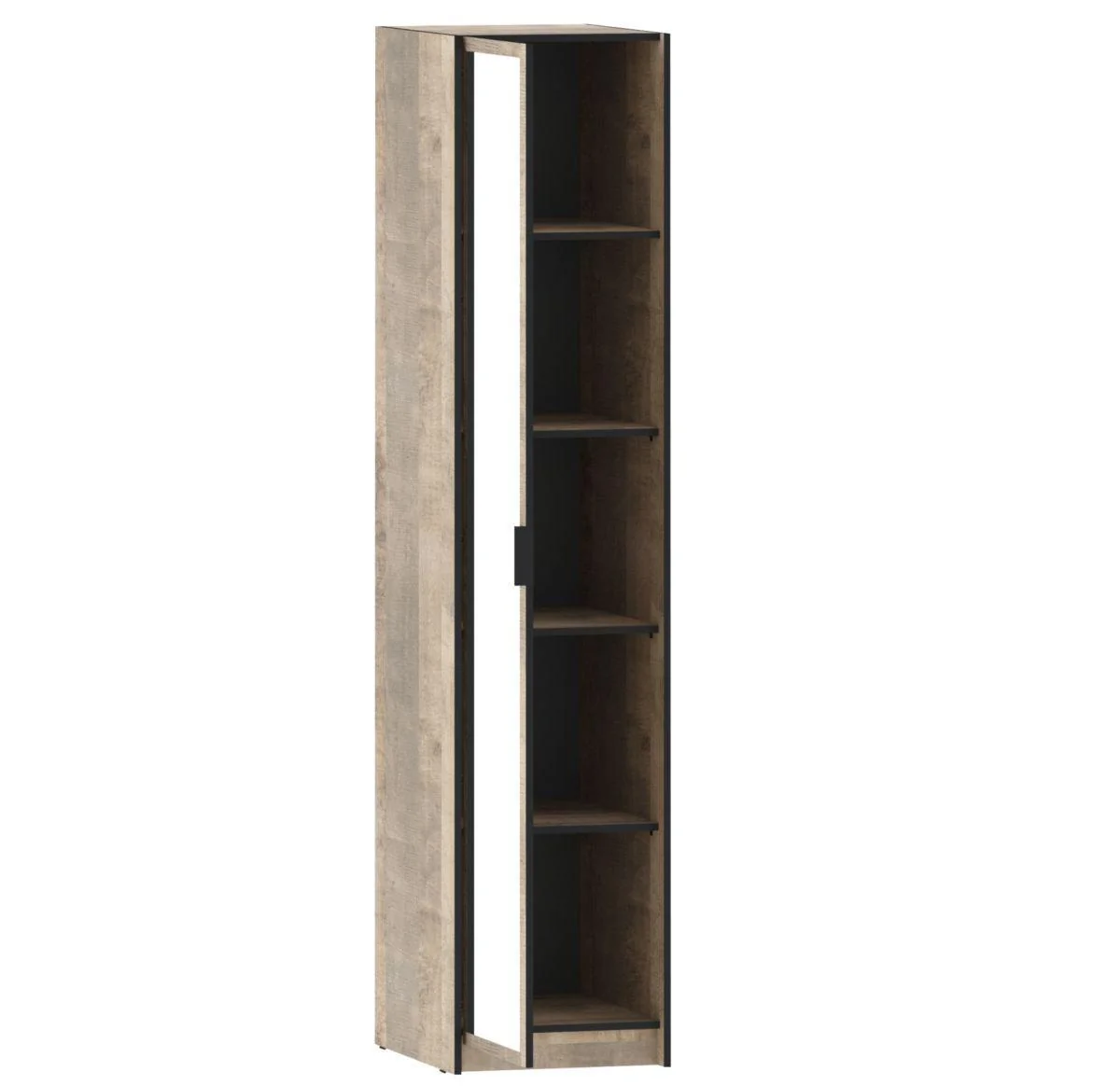 НМ 014.02 Шкаф для одежды с зеркалом Фолк Дуб Гранж песочный