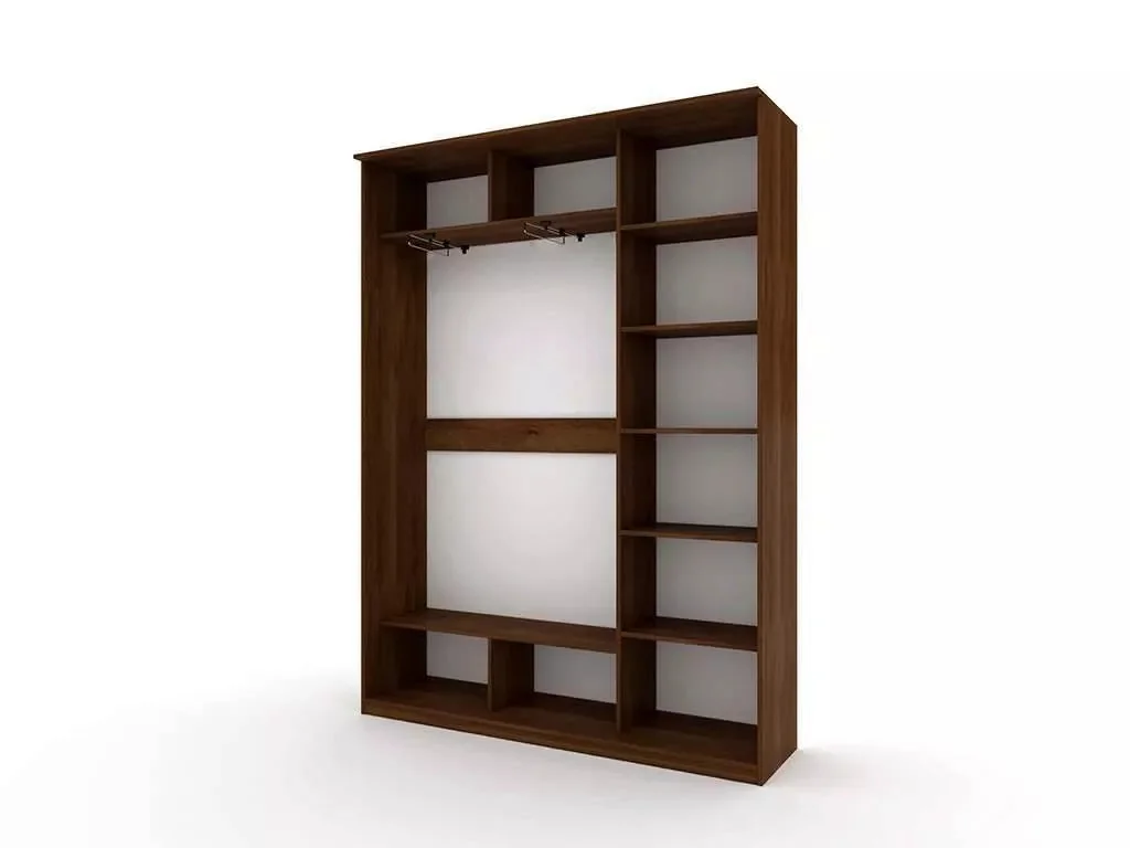 Шкаф купе Модерн 1776х450 3-х дверный 2-х секционный зеркальный с пескоструем №4 венге