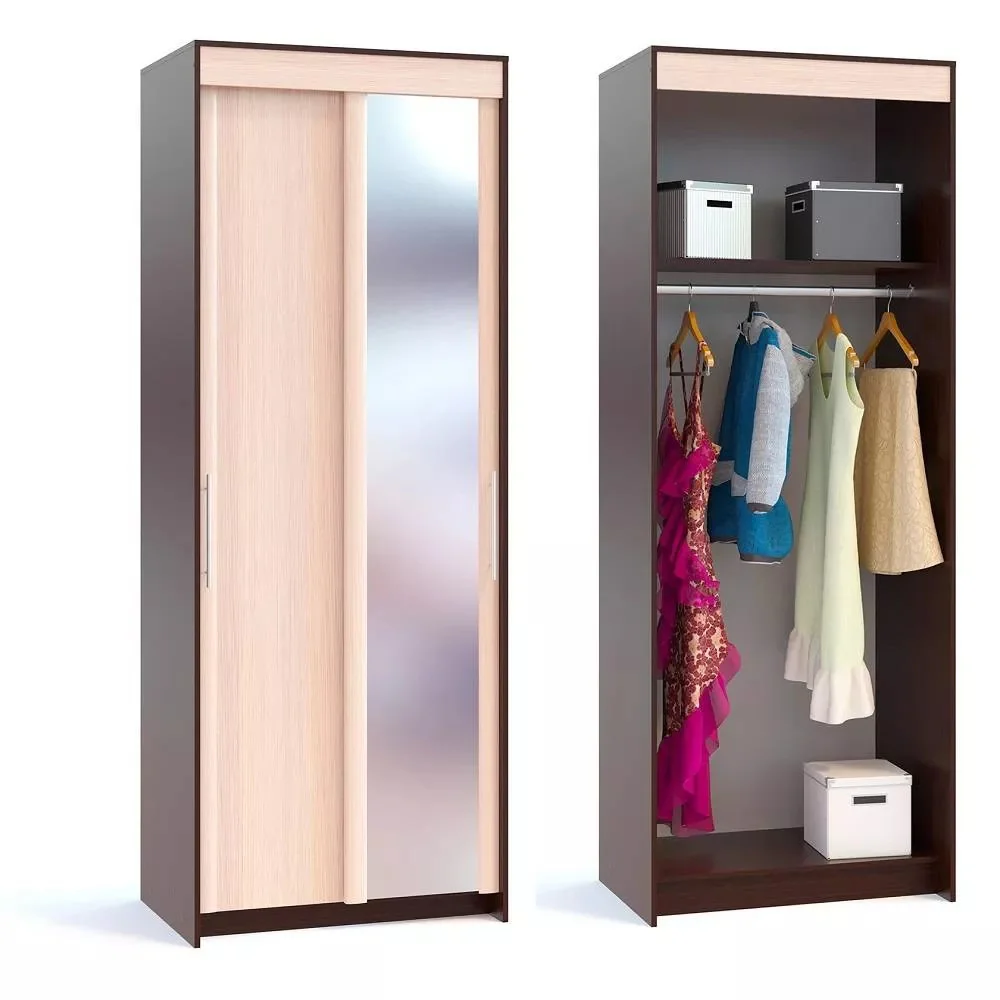 Шкаф-купе Контур ШР-96.1 с зеркалом Венге/ Беленый дуб