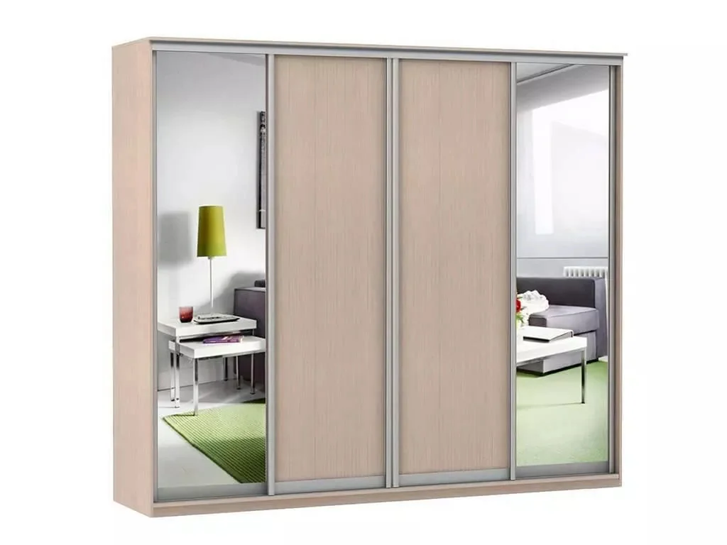 Шкаф купе Модерн 2362х450 4-х дверный 3-х секционный зеркало ясень