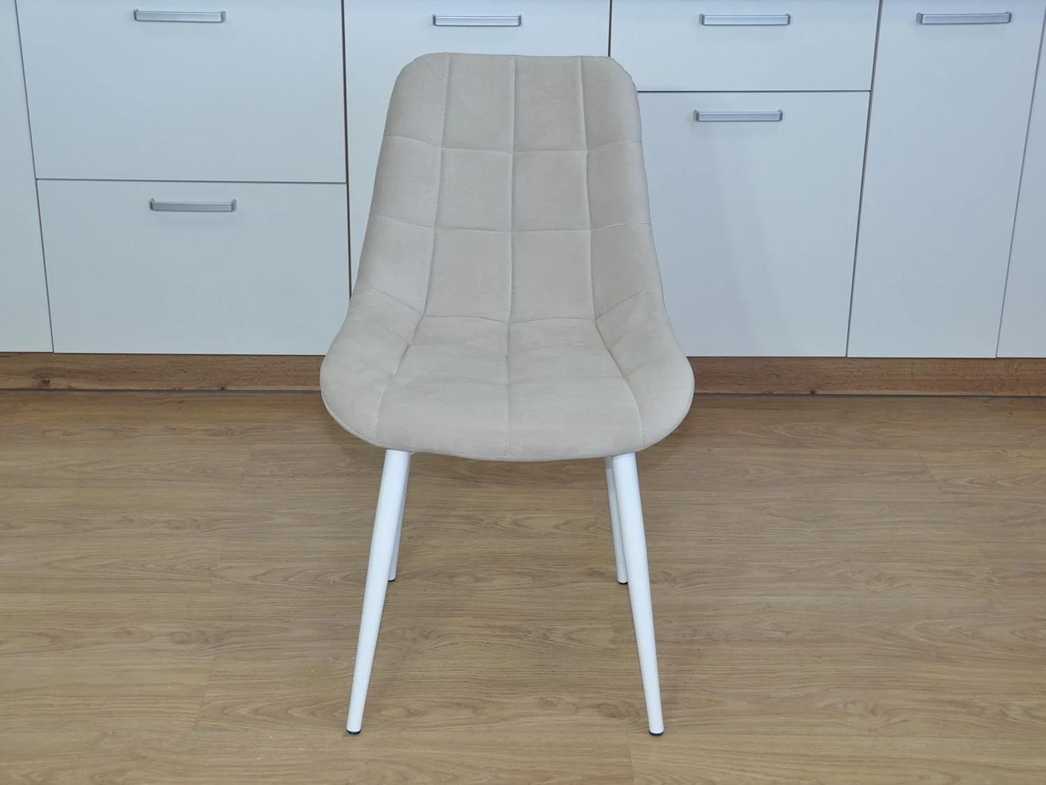 Стул Р / белый /велюр бежевый