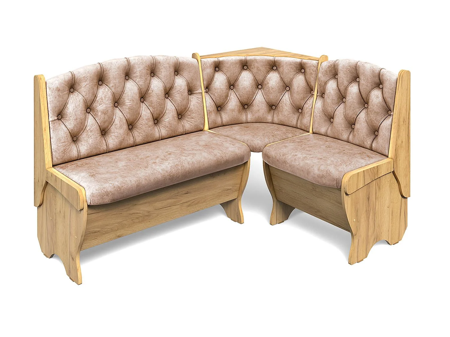 Скамья угловая Орхидея Люкс дуб крафт золотой/велюр латте