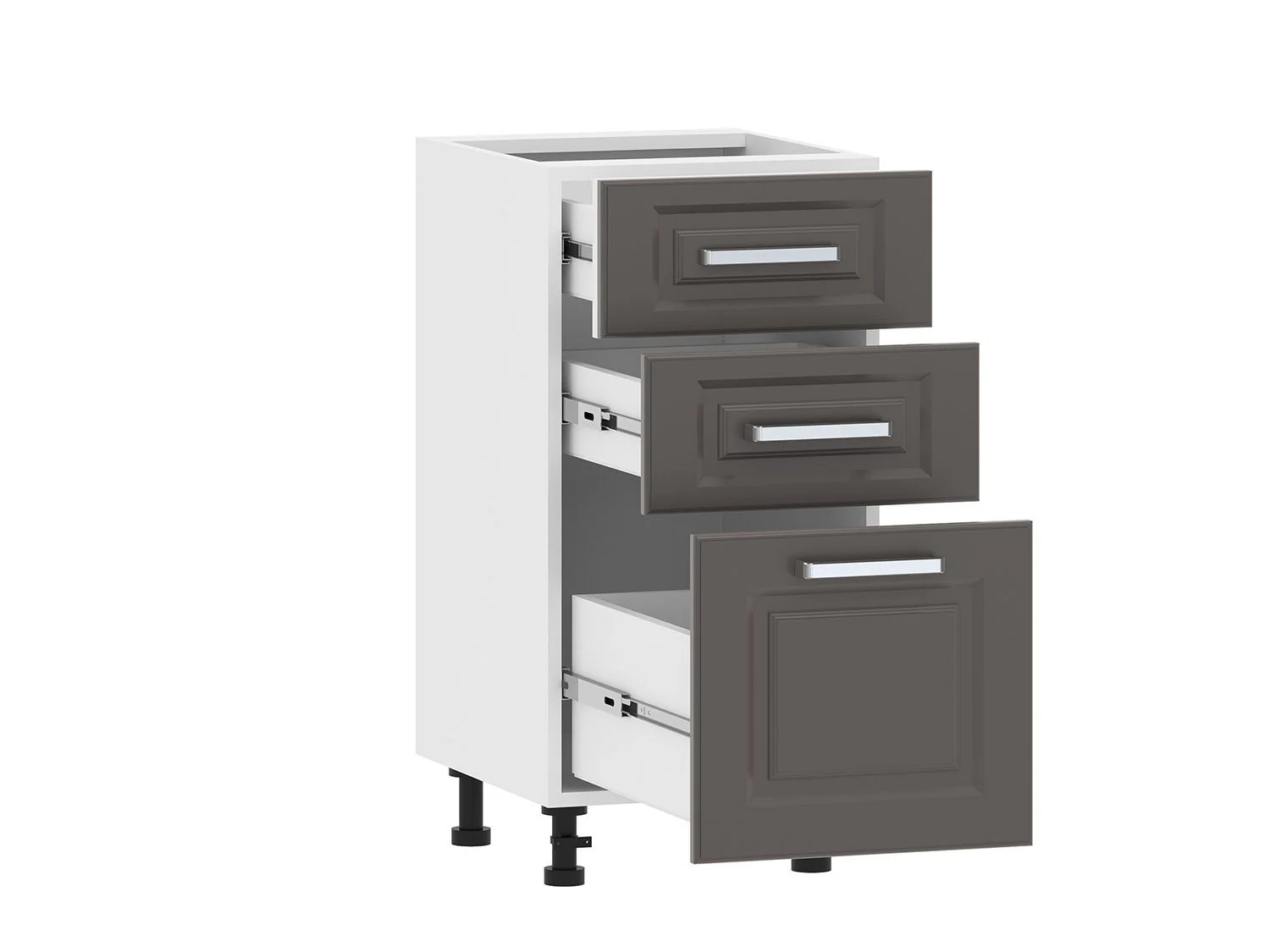 Вокс 100.06 тумба кухонная (400) Белый / Графит