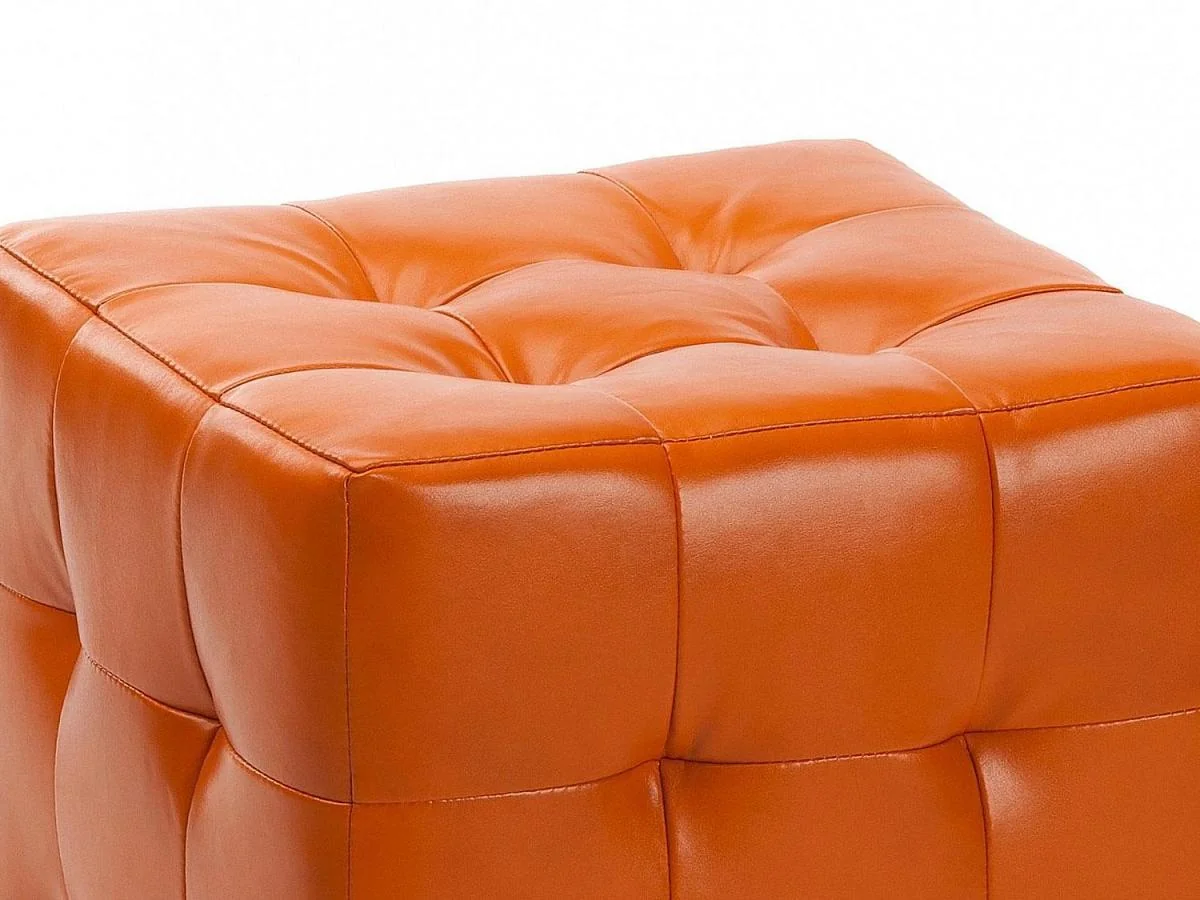 Пуф Лотос Оранжевый экокожа