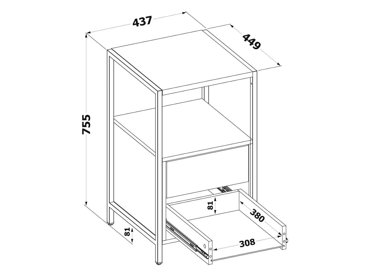 Тумба КТ-400 Дуб Делано
