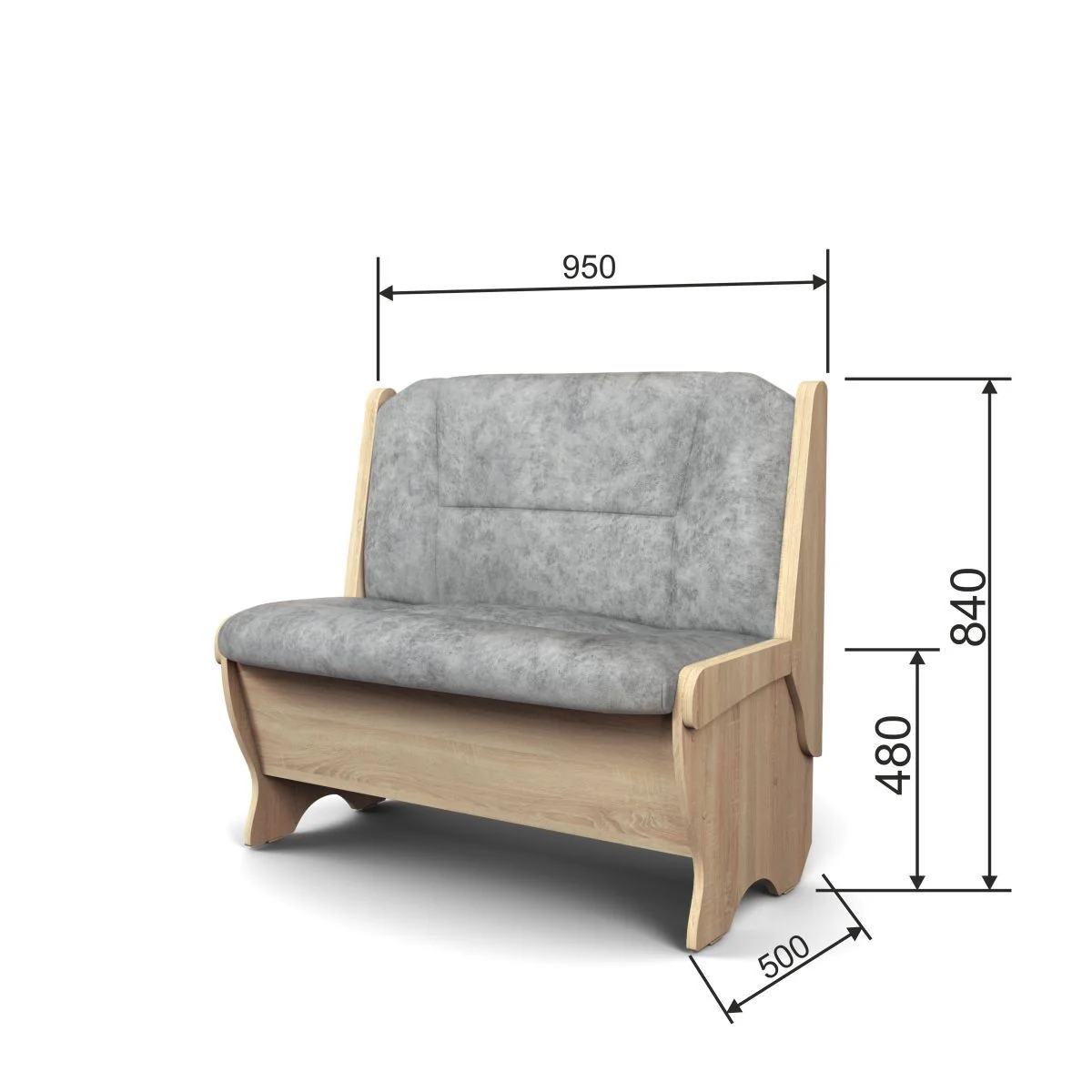 Скамья Лотос 950 дуб сонома/графит