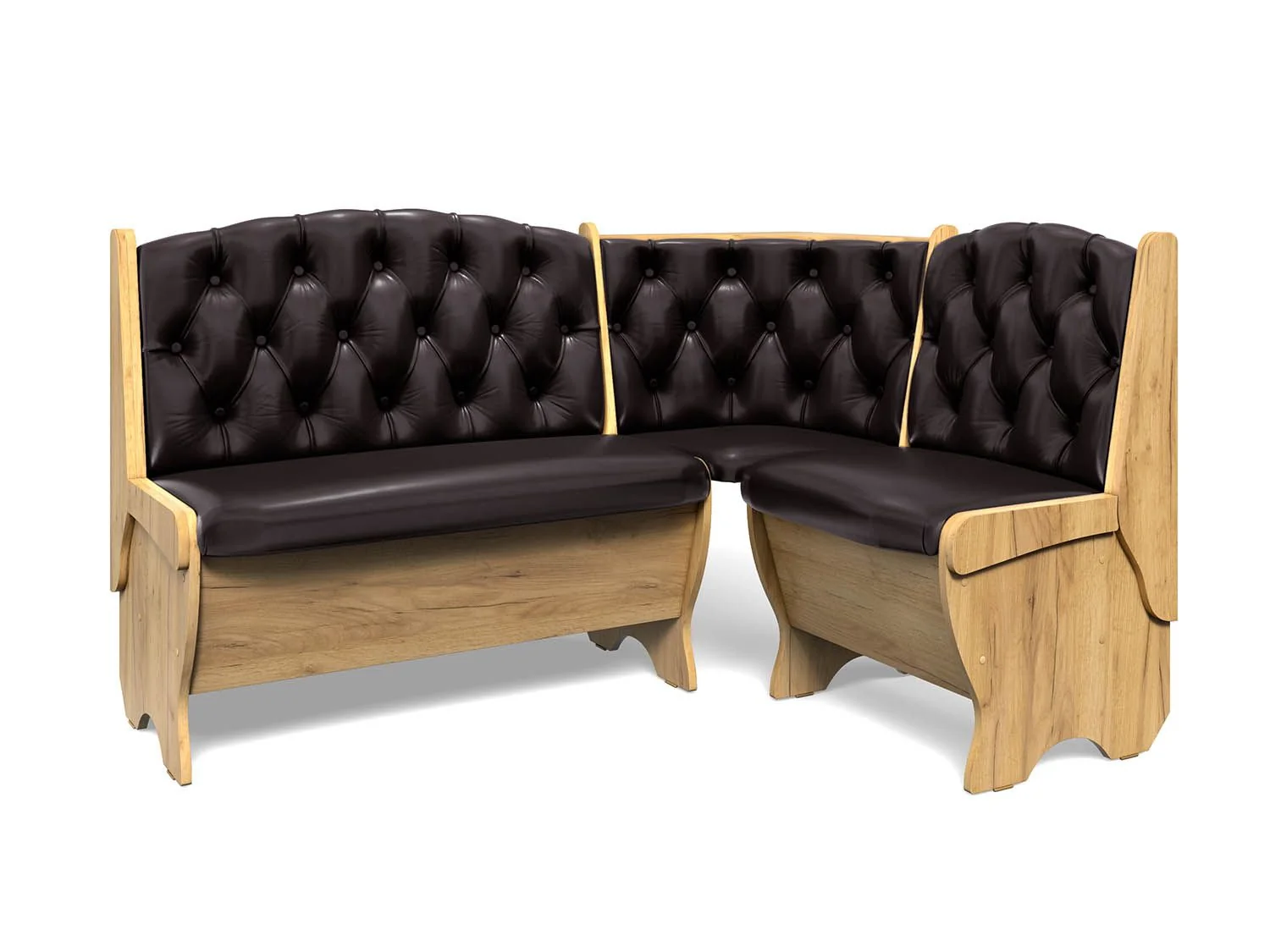 Скамья угловая Орхидея Люкс дуб крафт золотой/Борнео умбер