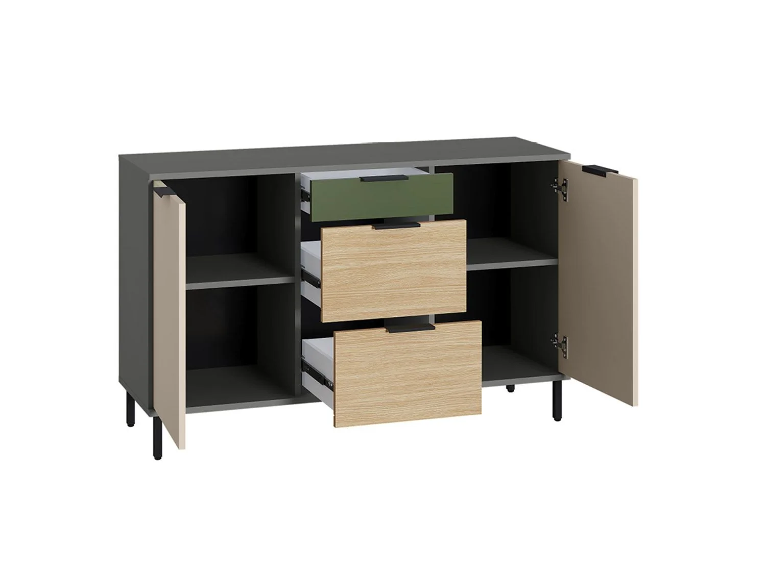 Марвэл Комод 16.234.02 Темно-серый / Плэйн