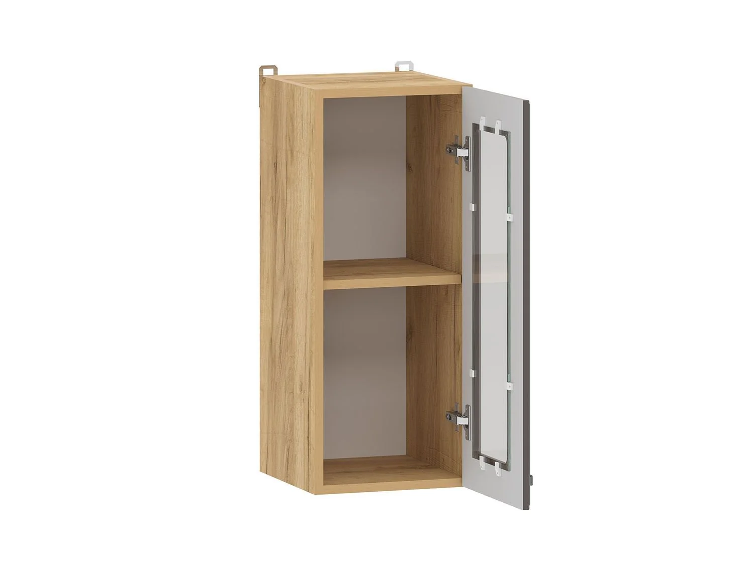 Вокс 100.30 шкаф навесной витрина (300) Дуб Крафт золотой / Графит