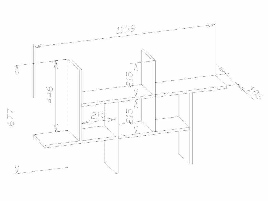Полка книжная ПК-6 Белый