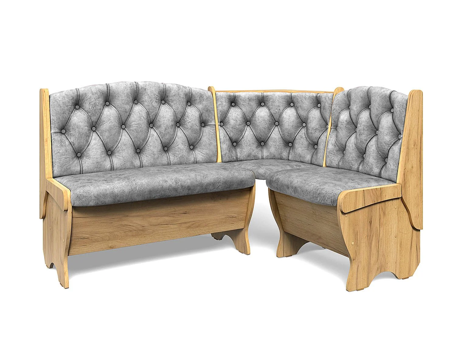 Скамья угловая Орхидея Люкс дуб крафт золотой/велюр графит